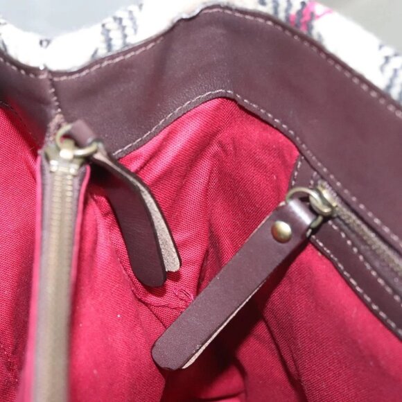 BURBERRY Nova Check Tote Bag Wool Beige Gold - Picture 14 of 16